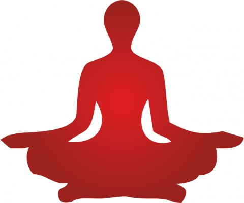 Yoga Clipart Png - Yoga Silhouette Png Red (480x400)