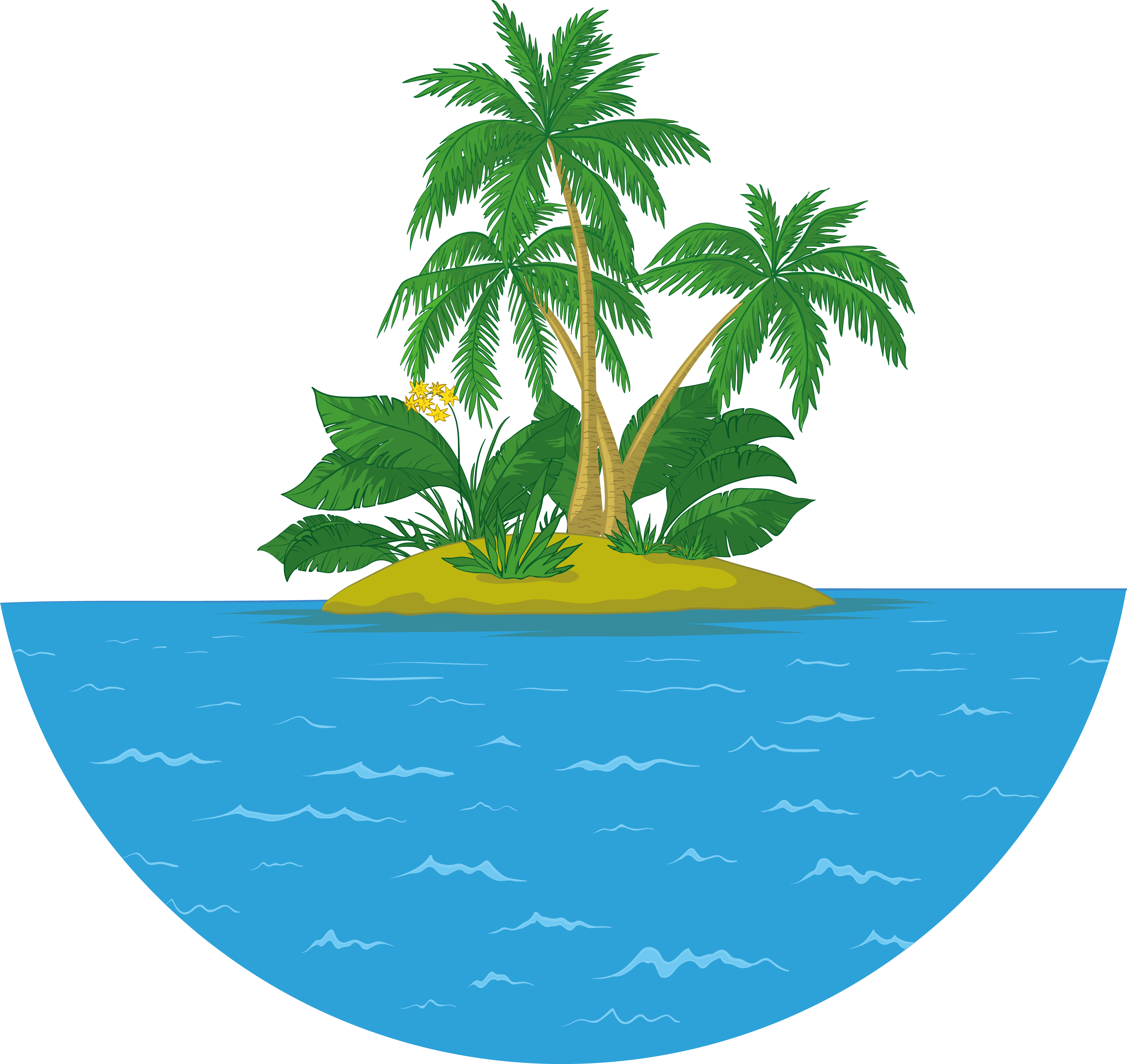 Island Islet Royalty-free Clip Art - Palm Tree Vector (3827x3614)