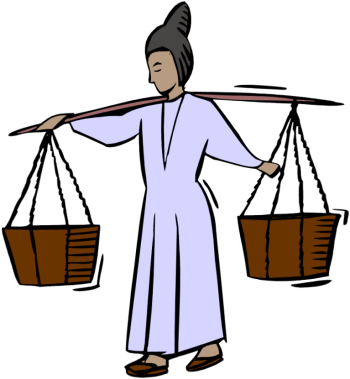 Woman Carrying Water - Chinese Language (350x379)