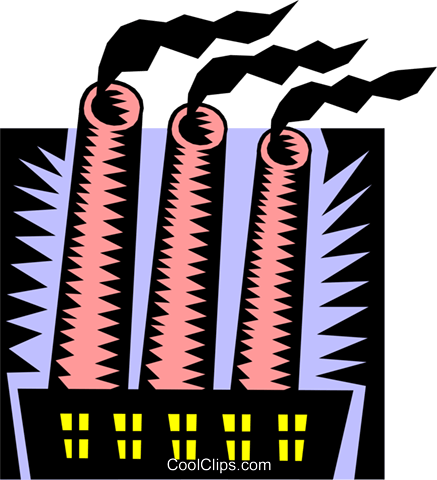 Smokestacks Royalty Free Vector Clip Art Illustration - Financial Statement (437x480)