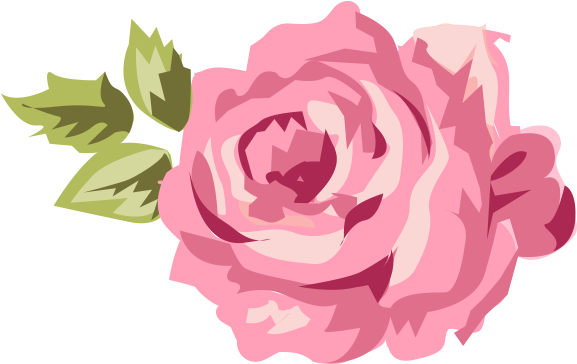 Garden Roses Pink Shabby Chic Clip Art - Single Vintage Rose Single Vintage Rose Single Vintage (645x408)