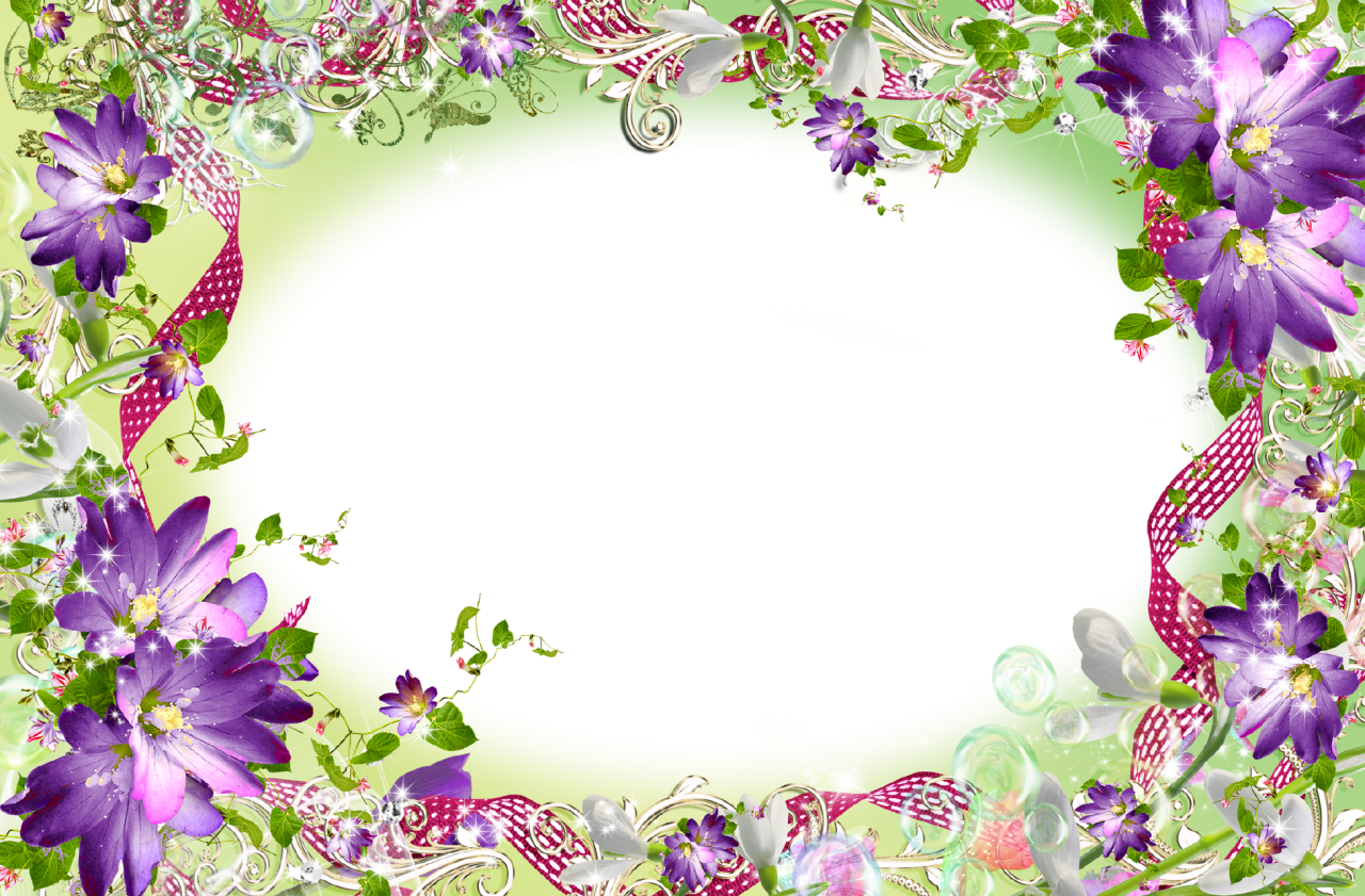 Download Free Transparent Png Image - Spring Flowers Frame Png (1280x841)