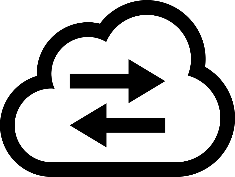 Cloud Connection Symbol With Two Arrows To Opposite - Connection Icon Free (980x736)