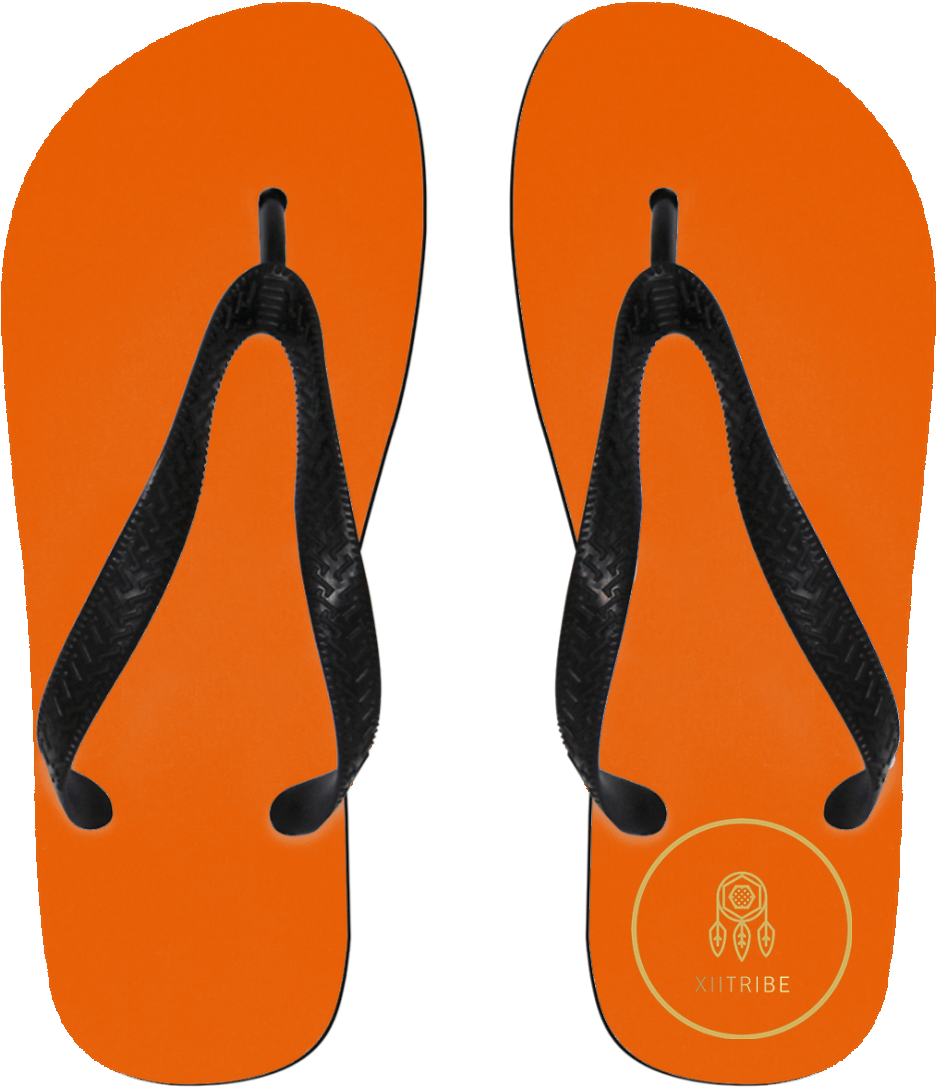 Brown Xiitribe Flip Flops - Customcat Hustle Until - Flip Flops - Small (1155x1155)