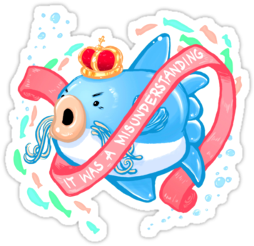 The Game Looked Really Innocent, Feeding A Sunfish - Cartoon (375x360)