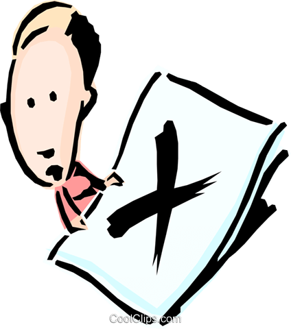 Cartoon Man With Multiplication Sign Royalty Free Vector - Any Questions (424x480)