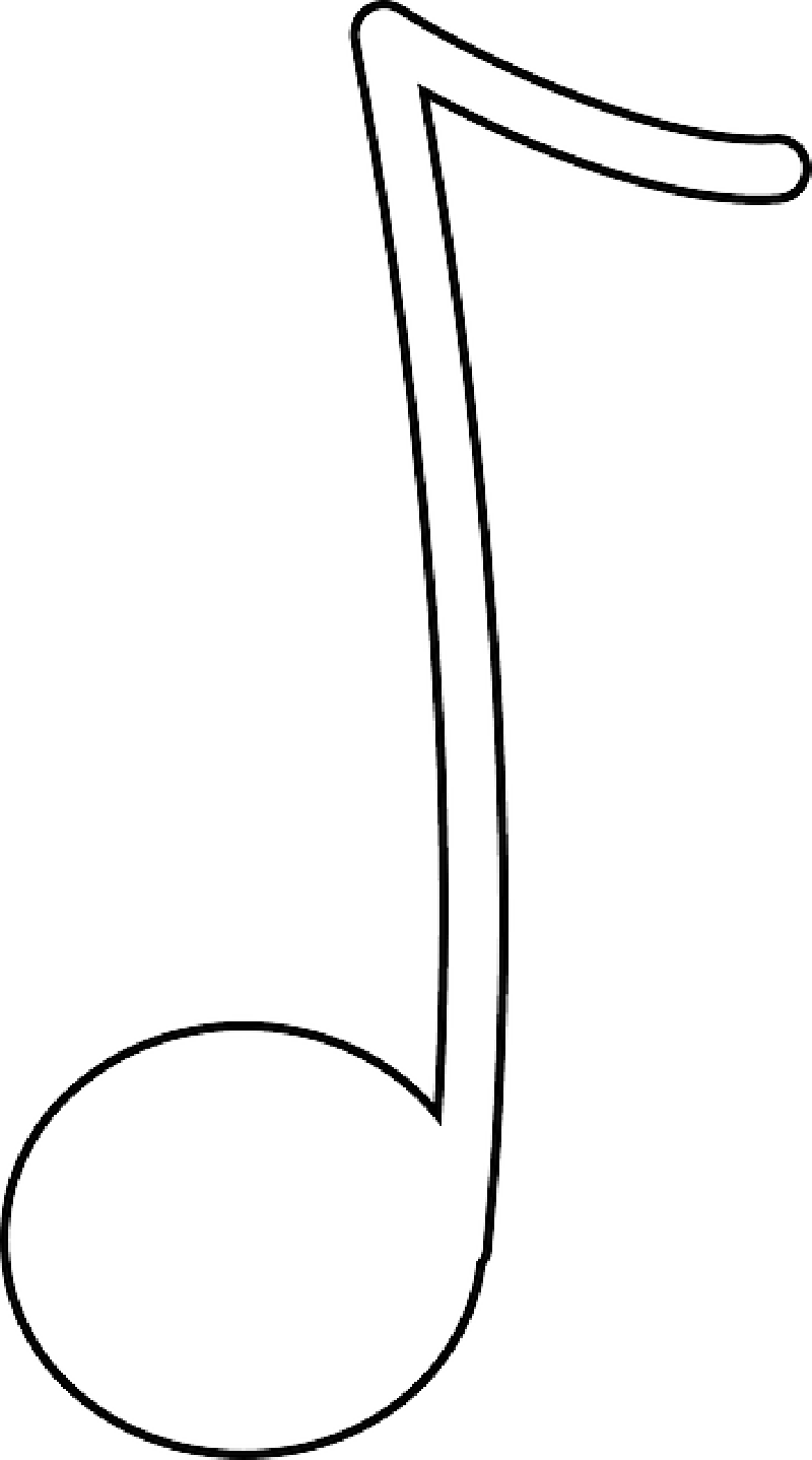 Music, Note, Outline, White, - White Music Notes Transparent Background (800x1438)