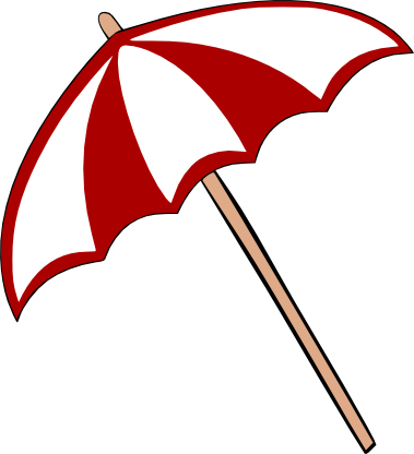 Umbrella Clipart Template - Beach Umbrella Clipart (379x416)