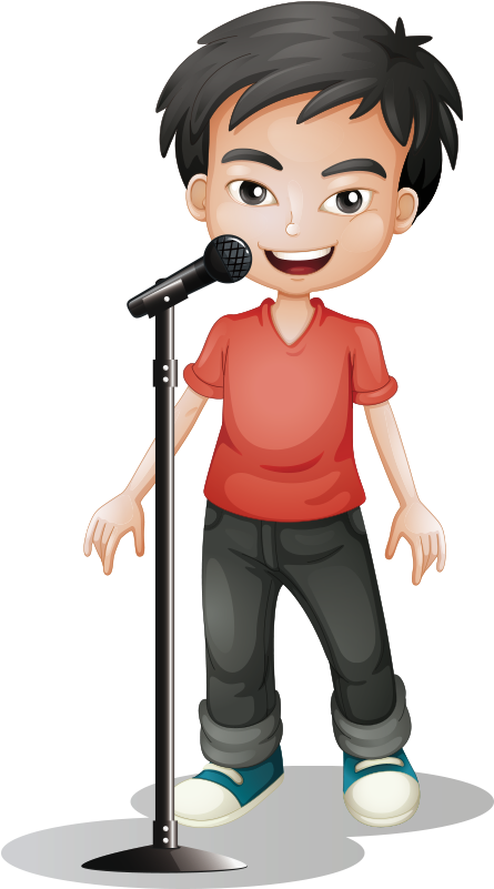 Asia Royalty Free Clip Art - Cartoon Boy Singing (800x800)