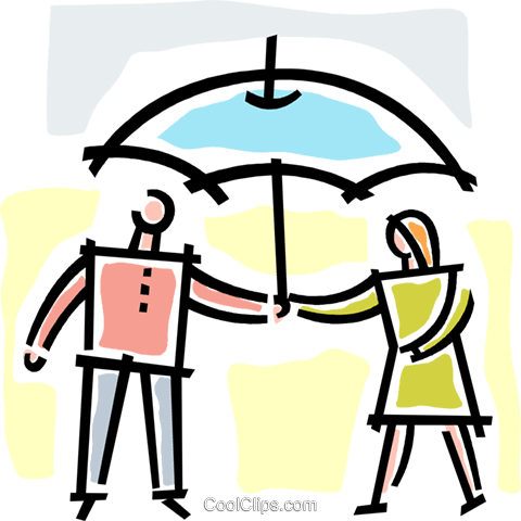 Two People Standing Under An Umbrella Royalty Free - Two People Standing Under An Umbrella Royalty Free (480x480)