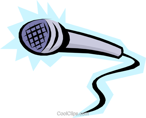 Cool Microphone Royalty Free Vector Clip Art Illustration - Mikrofon Clipart (480x389)