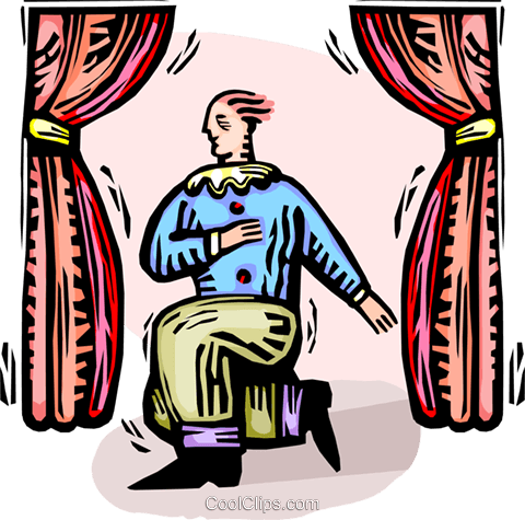 Man Acting On Stage Royalty Free Vector Clip Art Illustration - Actor Large Tote Bag, Adult Unisex, Natural, Large (480x475)