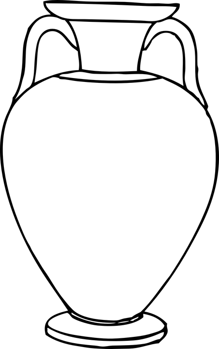 Clay Jar Clipart 4 By Reginald - Greek Vase Outline (453x720)