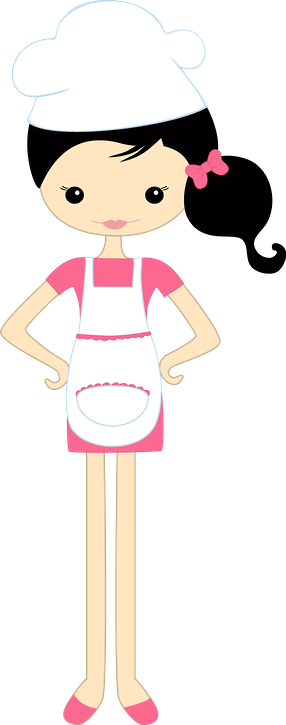 Kitchen Clipartchef - Chefe De Cozinha Mulher Em Desenho Png (286x725)