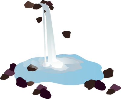 Drawn Waterfall Free Clip Art - Waterfall Symbol On A Map (400x326)