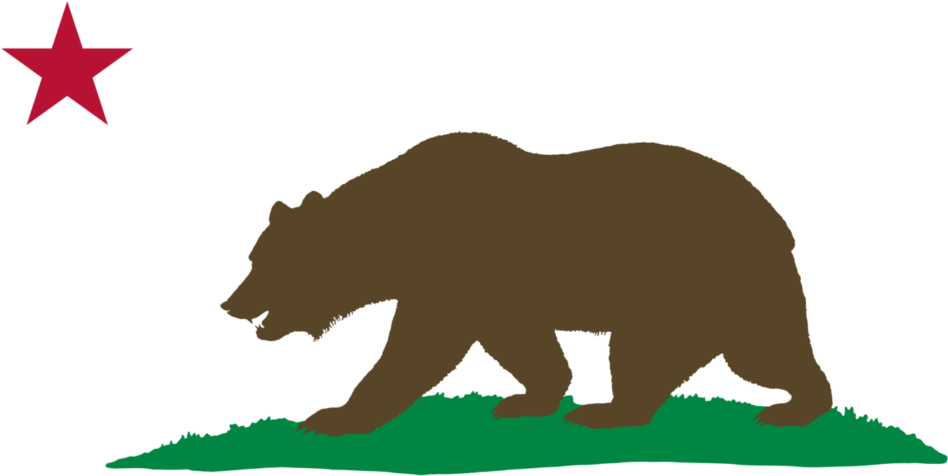 Free Compass Rose Silhouette - California Republic Black And White (1500x723)