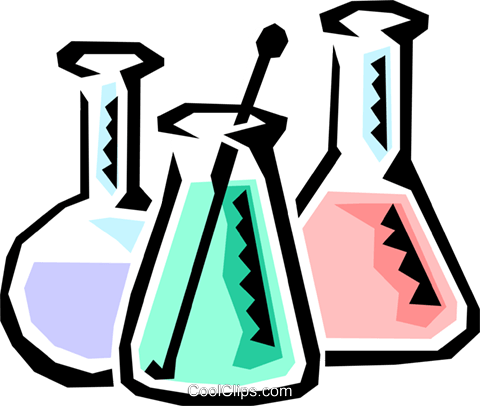 Beakers Royalty Free Vector Clip Art Illustration - Chemikalien Clipart (480x406)