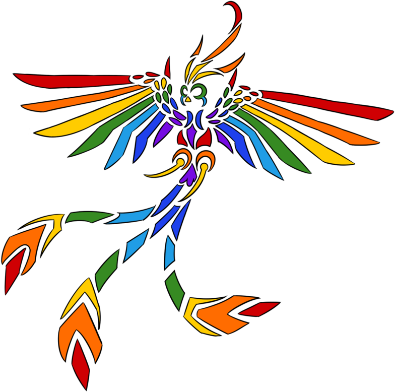 Rainbow Bird By Happydanger - Graphic Design (900x824)