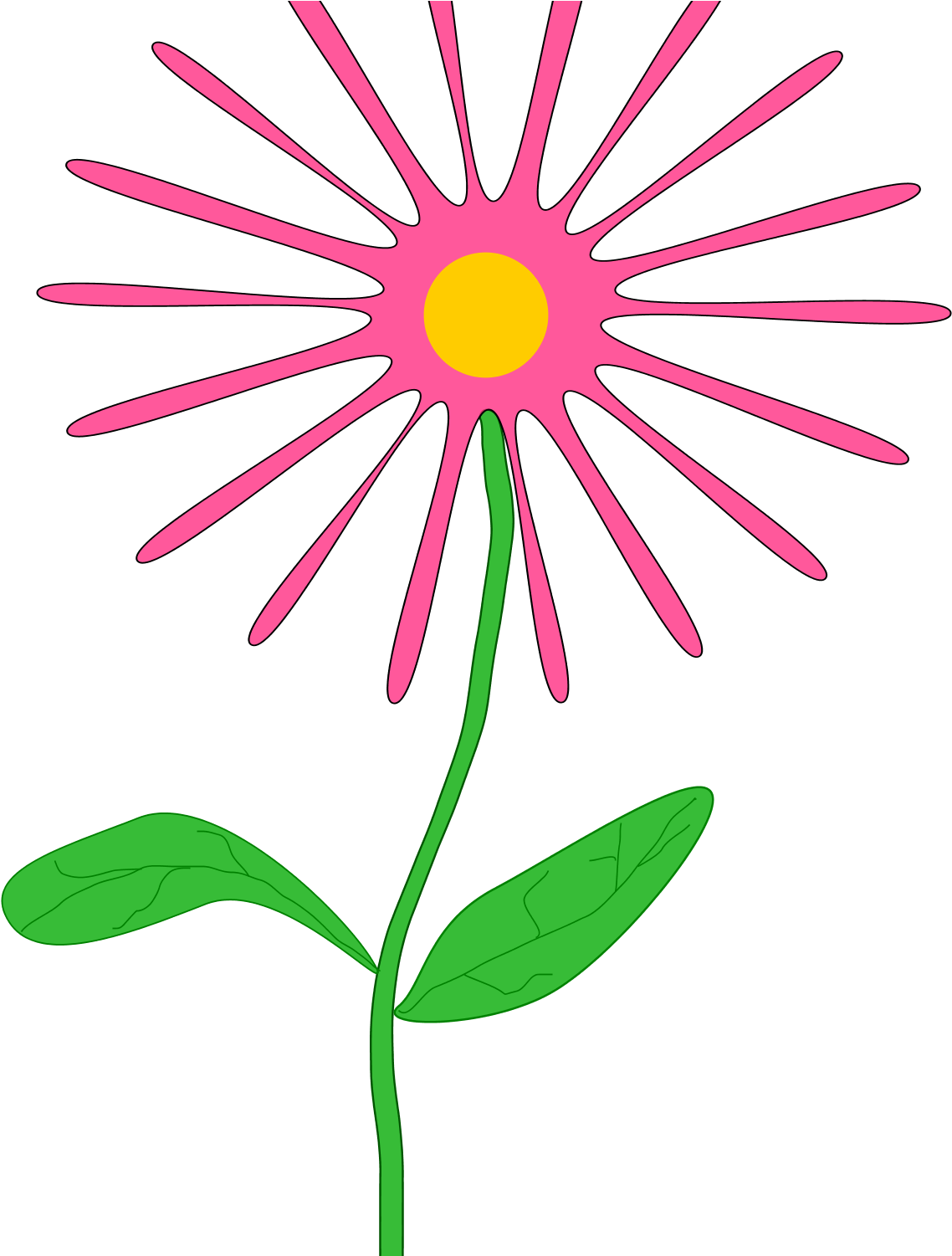 Whimsical Flower Clip Art Free - Flowers Cartoon Png Gifs (1229x1500)