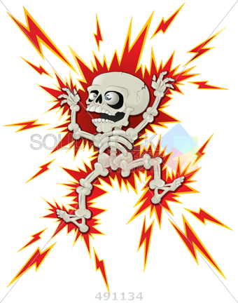 Stock Illustration Of Computer Drawing Of Skeleton - Shock Skeleton (340x432)