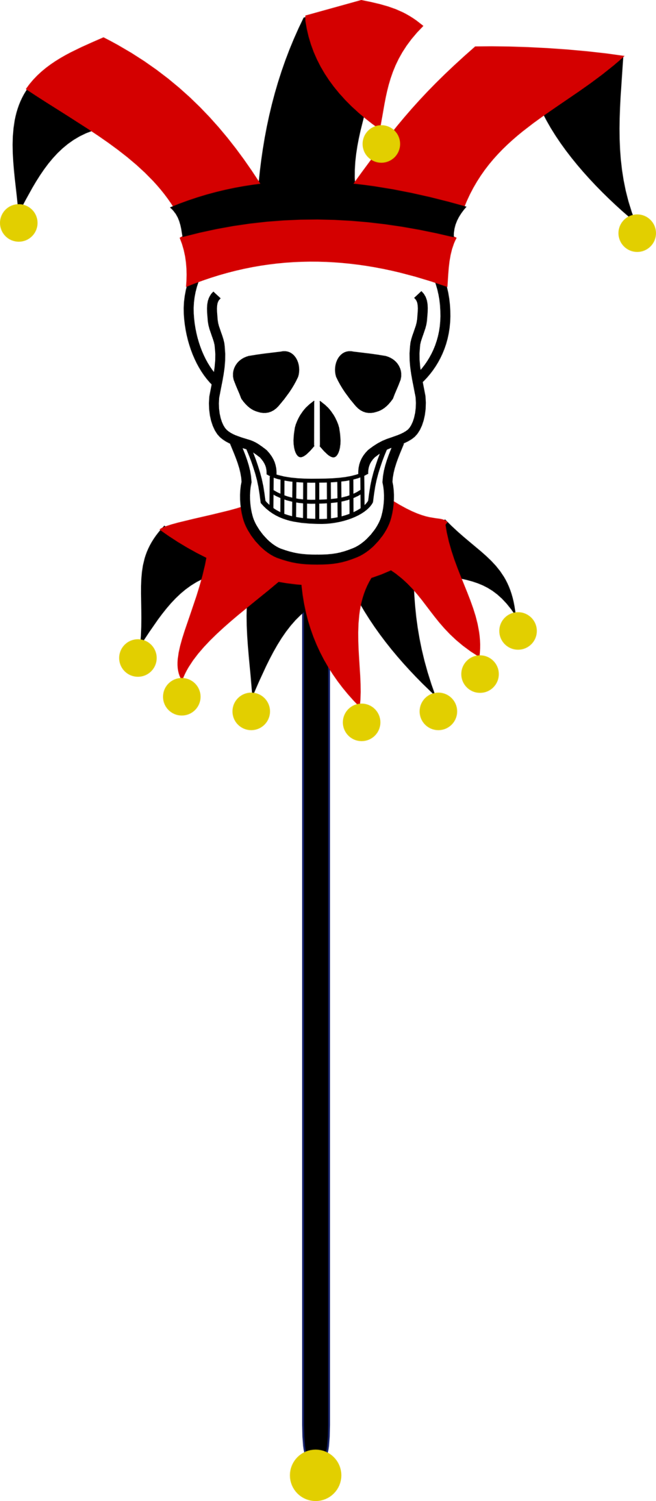 Skull Marotte - Skull And Crossbones (958x2191)