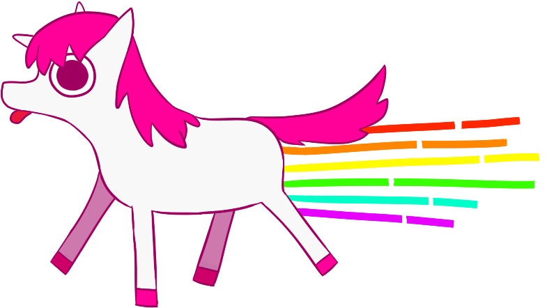 Unicorn Pony Drawing Clip Art - Derp Unicorn On Rainbow (815x488)