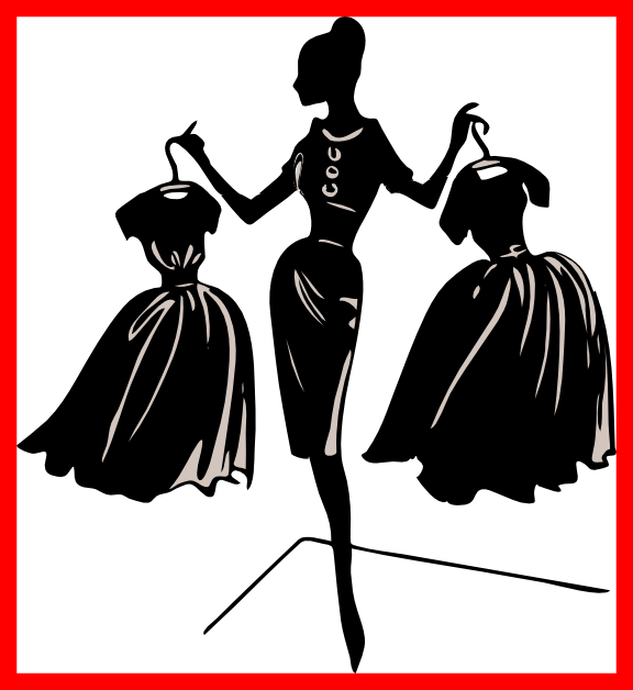 Clothing Clipart Clothing Fashion Clipart Shocking - Apollo's Products Fashion: Silhouette Of Lady Holding (576x628)
