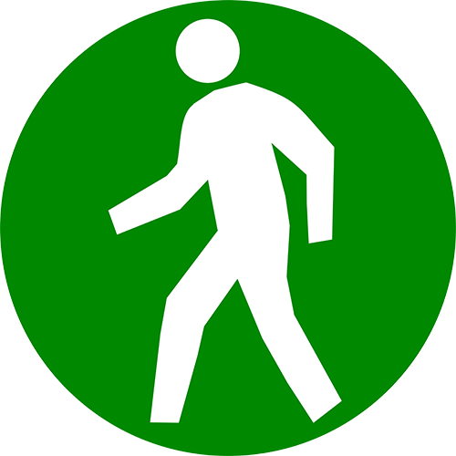 Pedestrian Area Floor Sign - Green Pedestrian Sign (500x500)