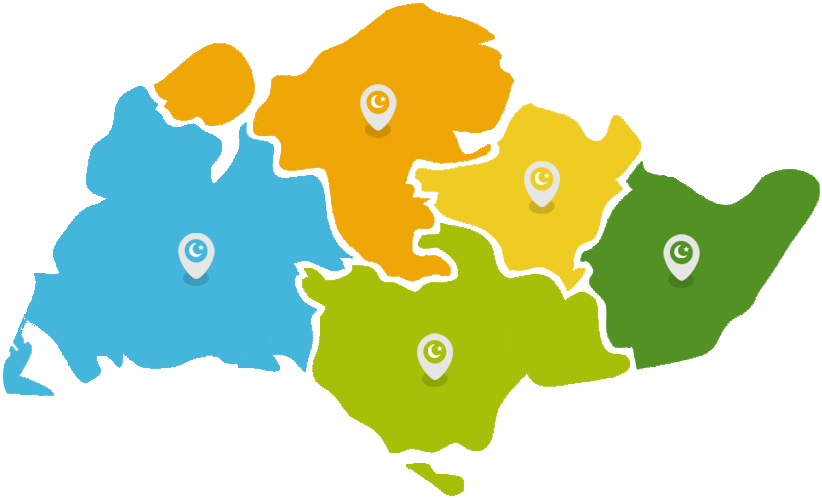 Singapore-map - Singapore Map North South East West (853x523)