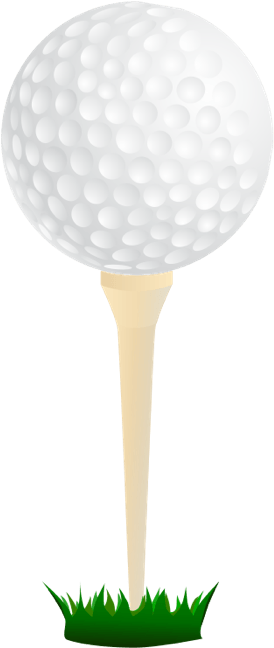 Golf Ball Clipart - Transparent Golf Ball On Tee (350x700)