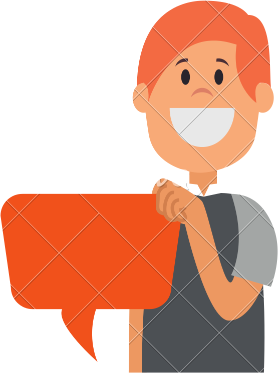 Man Avatar Character With Speech Bubble - Cartoon (800x800)