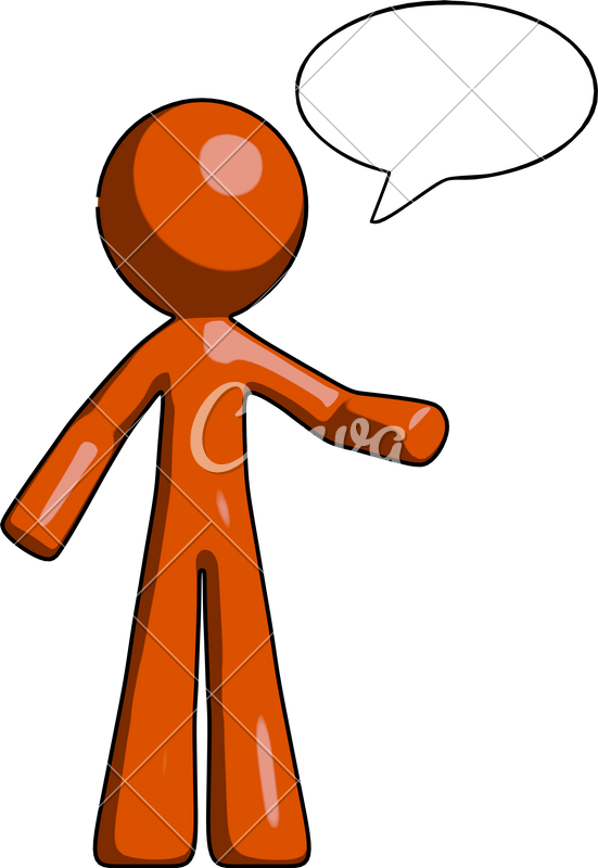 Mascot Man With Word Bubble Talking Chat - Man (551x800)