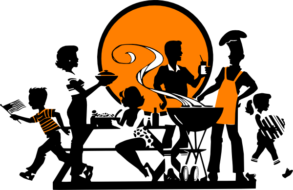 Church Cookout Clipart Clipartall - Black Family Picnic Clipart (600x389)