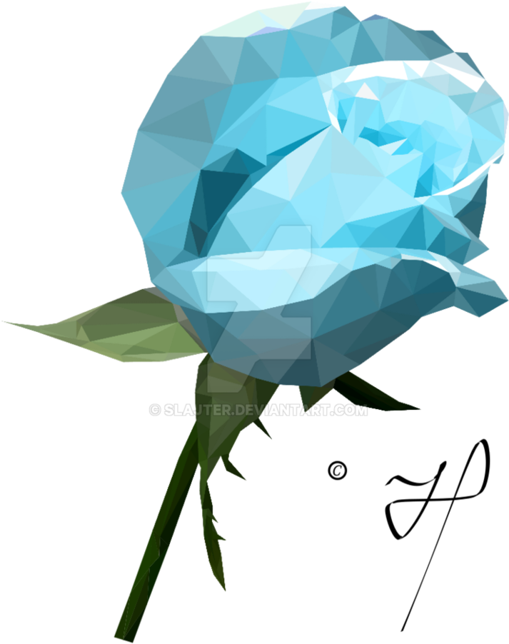 Blue Polygon Rose By Slajter - Polygon Rose (752x1063)
