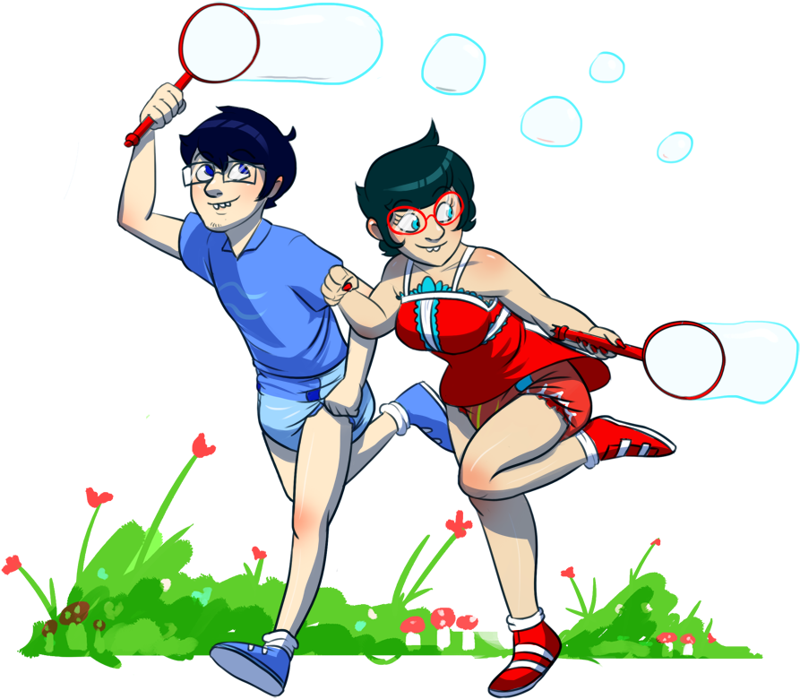 Bubble Time With John And Jane By Zee Rage Man - Cartoon (923x817)