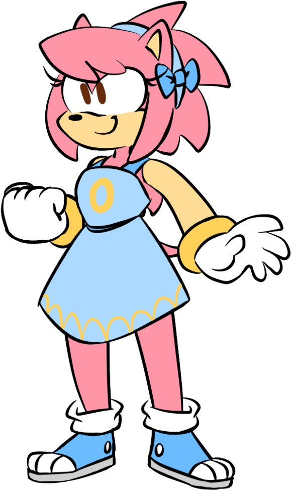 Amy Rose In Blue By Arglepurr - Cartoon (748x1069)