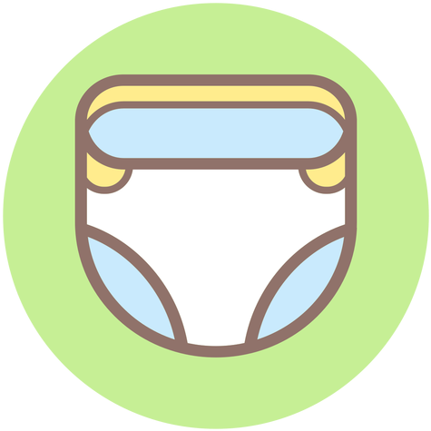 Baby Diaper Circle Icon Transparent Png - Diaper (512x512)