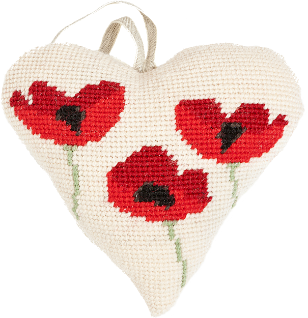 Check It Out - Cleopatra's Needle Lavender Poppies Heart Tapestry (650x637)