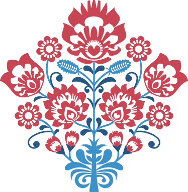 Tattoo - Black And White Scandinavian Folk Art (374x383)