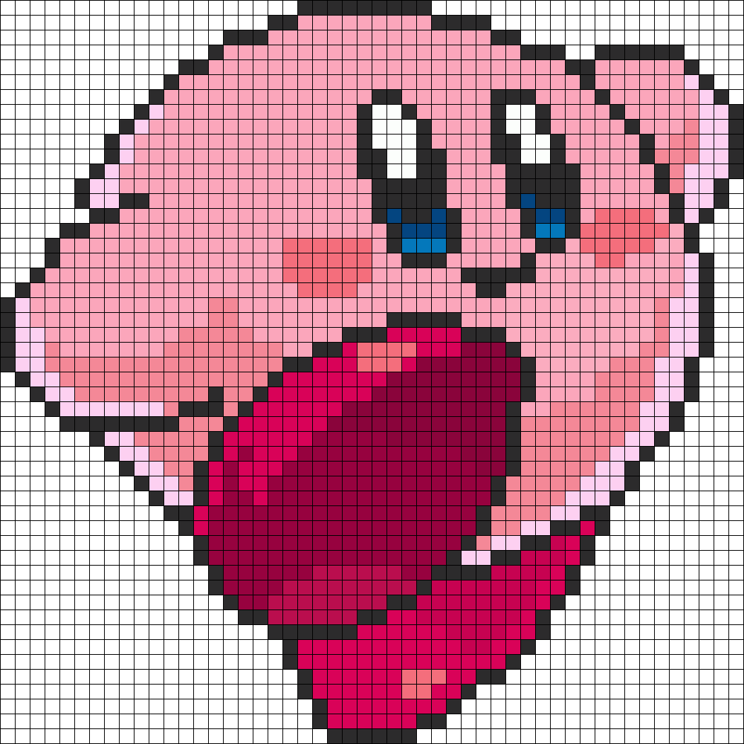 Kirby Perler Bead Pattern - Pixel Art Minecraft Kirby (1051x1051)