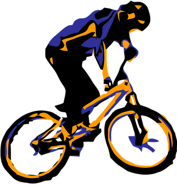 Beautiful Mountain Bike Clip Art Downhill Cliparts - Mountain Biker Transparent Background (357x400)