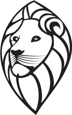 Black And White Lion Logo Template Free Vector And - Line Art (1200x628)