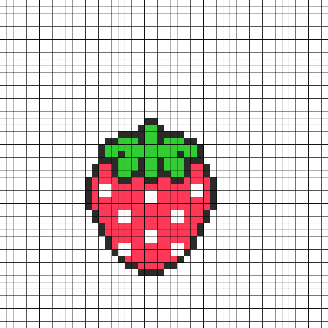 Perler Bead Patterns Strawberry (1050x1050)