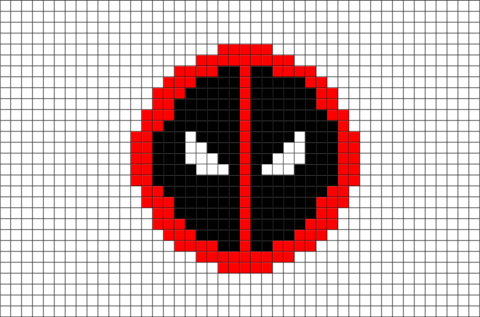 Pixel Art Design Gallery - Pixel Art Deadpool Logo (480x317)