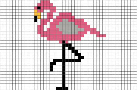 Flamingo Pixel Art - Perler Bead Patterns Flamingo (480x317)