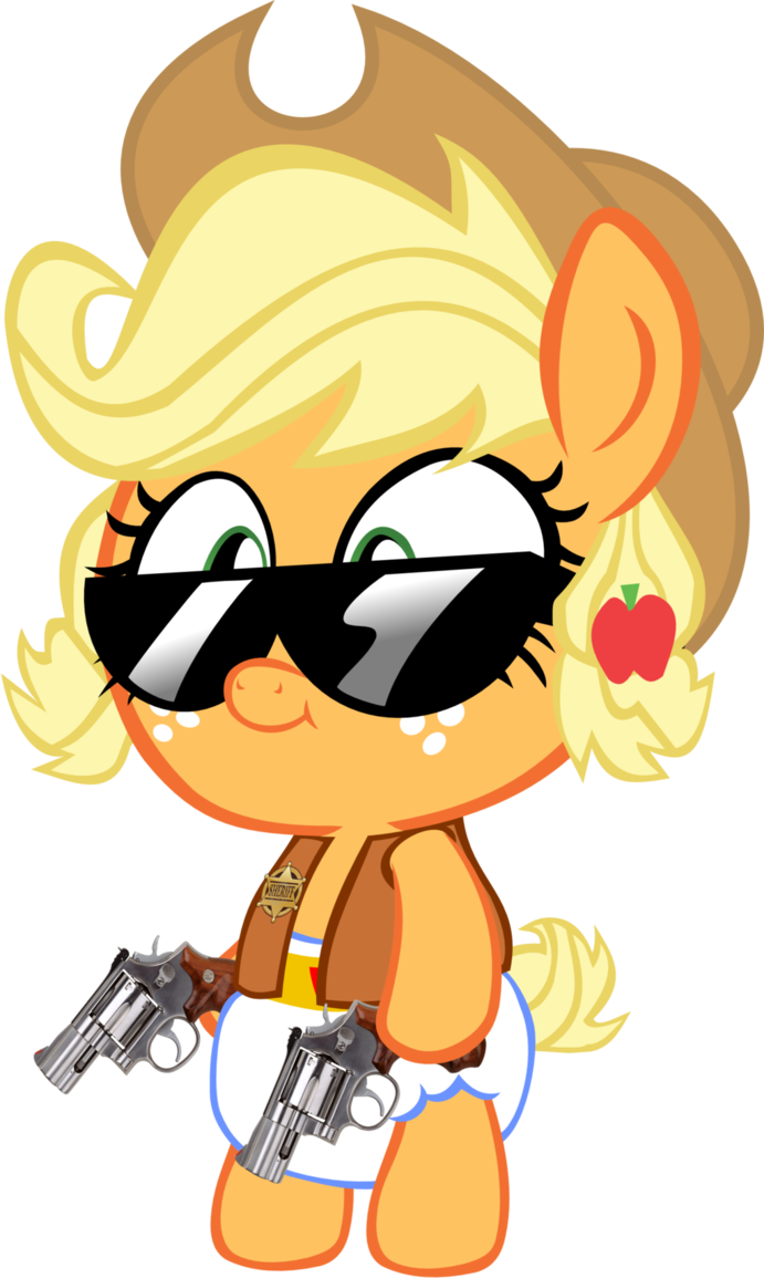 Baby Applejack Cowboy By Megarainbowdash2000 - Rainbow Dash And Applejack Baby (691x1155)