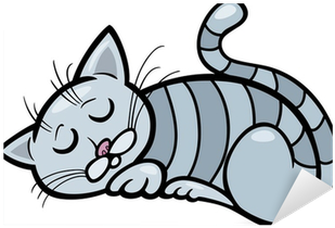 Sleeping Cat Cartoon (400x400)