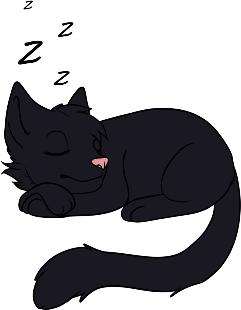 Thefrizzykitten Sleepy Cat Redbubble Design By Thefrizzykitten - Black Cat Sleeping Cartoon (1024x1178)