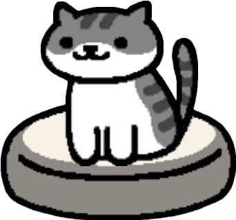 Pickles Sitting On The Black And White Cushion - Neko Atsume Cats Sitting (560x584)