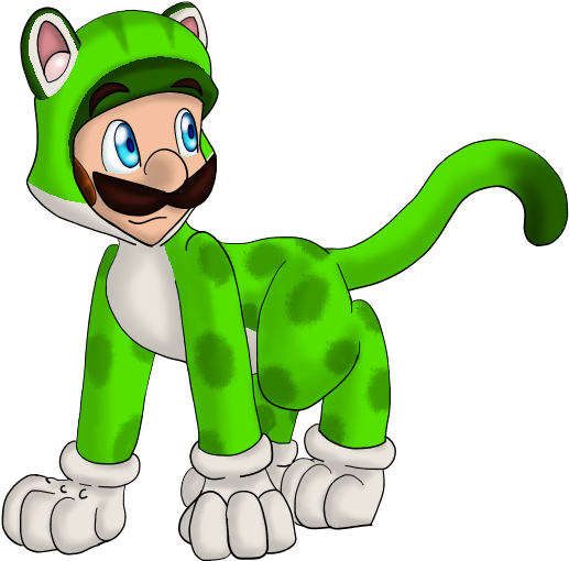 Mario Collab-cat Luigi By Nebulawords - Luigi (583x549)